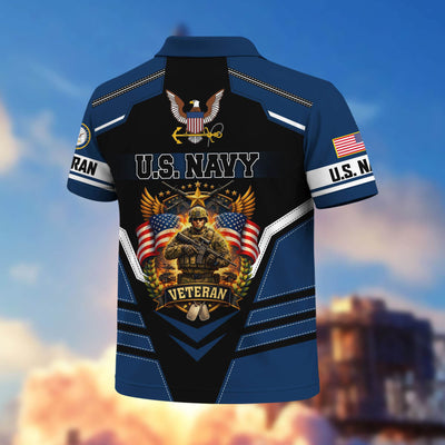 Premium US Veterans Polo Shirt, Gifts For US Veterans, Gifts On Father's Day, Veterans Day.