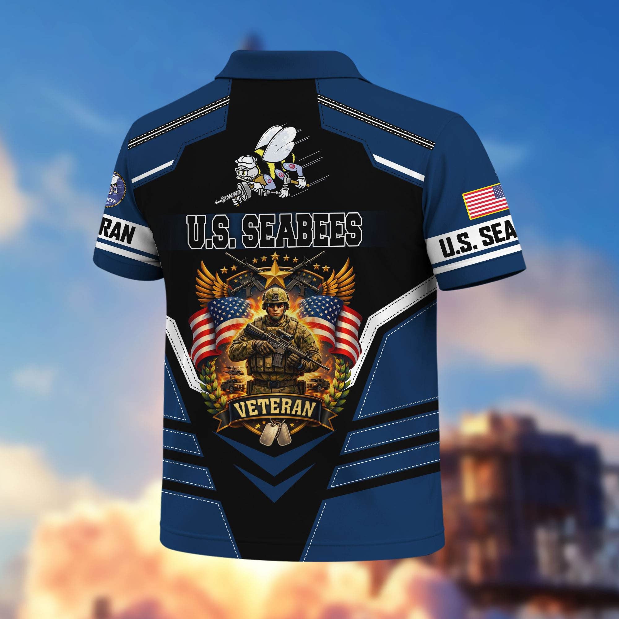 Premium US Veterans Polo Shirt, Gifts For US Veterans, Gifts On Father's Day, Veterans Day.