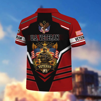 Premium US Veterans Polo Shirt, Gifts For US Veterans, Gifts On Father's Day, Veterans Day.