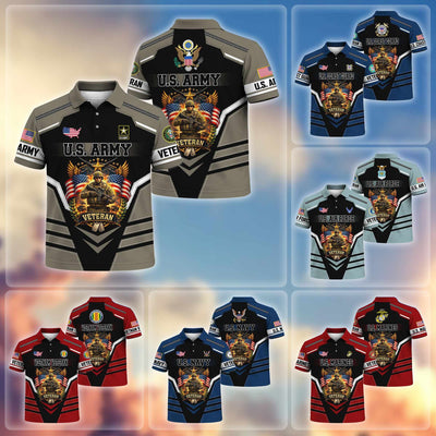 Premium US Veterans Polo Shirt, Gifts For US Veterans, Gifts On Father's Day, Veterans Day.