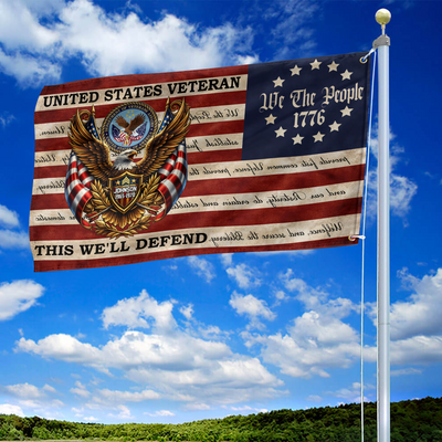 Premium Custom US Veteran Grommet Flag, Gifts For US Veteran, Best Gifts On Independence Day, Veterans Day.