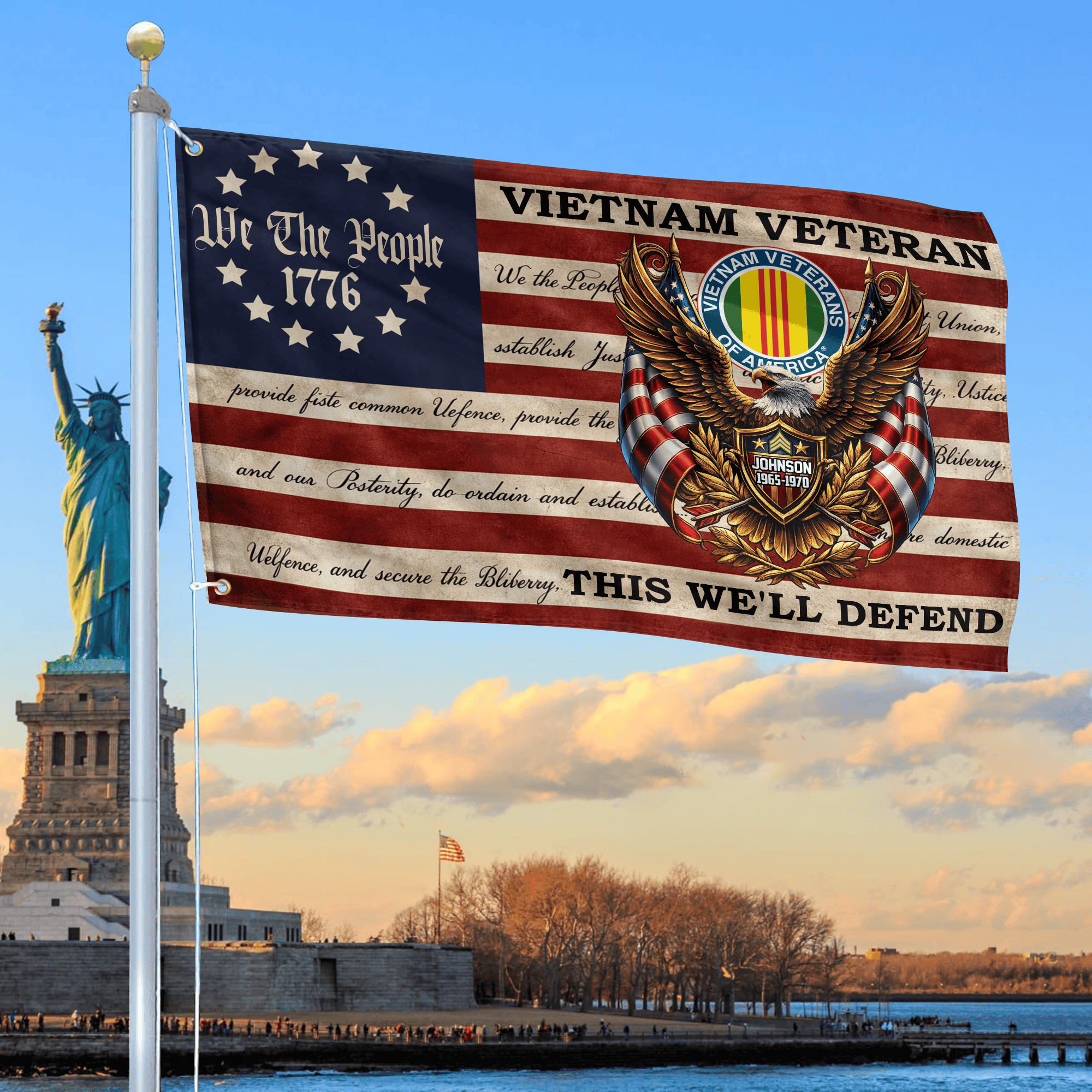 Premium Custom Vietnam Veteran Grommet Flag, Gifts For Vietnam Veteran, Best Gifts On Independence Day, Veterans Day.
