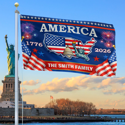 Premium Custom America 250th Anniversary Grommet Flag, America 250th Flag, America 250th Birthday, Best Gifts On Independence Day, Veterans Day.