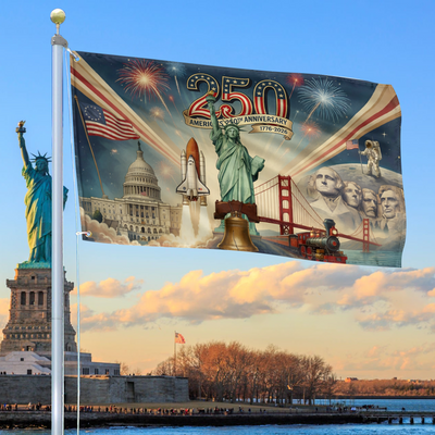 Premium America 250th Anniversary Grommet Flag, America 250th Flag, America 250th Birthday, Best Gifts On Independence Day, Veterans Day.
