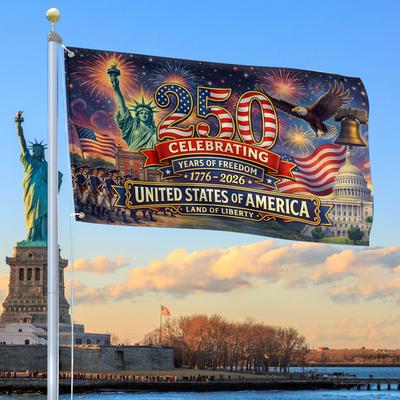Premium America 250th Anniversary Grommet Flag, America 250th Flag, America 250th Birthday, Best Gifts On Independence Day, Veterans Day.