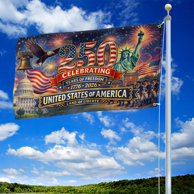Premium America 250th Anniversary Grommet Flag, America 250th Flag, America 250th Birthday, Best Gifts On Independence Day, Veterans Day.