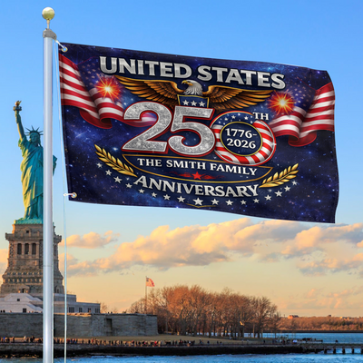 Premium Custom America 250th Anniversary Grommet Flag, America 250th Flag, America 250th Birthday, Best Gifts On Independence Day, Veterans Day.