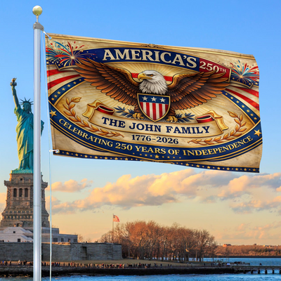 Premium Custom America 250th Anniversary Grommet Flag, America 250th Flag, America 250th Birthday, Best Gifts On Independence Day, Veterans Day.