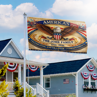 Premium Custom America 250th Anniversary Grommet Flag, America 250th Flag, America 250th Birthday, Best Gifts On Independence Day, Veterans Day.