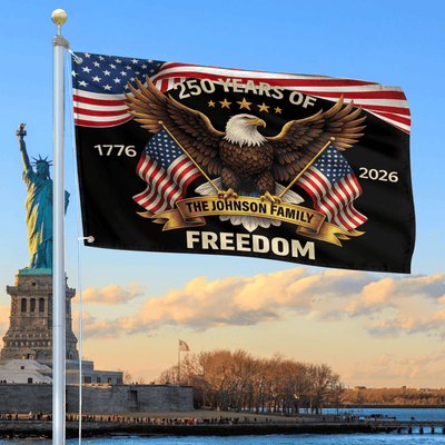 Premium Custom America 250th Anniversary Grommet Flag, America 250th Flag, America 250th Birthday, Best Gifts On Independence Day, Veterans Day.
