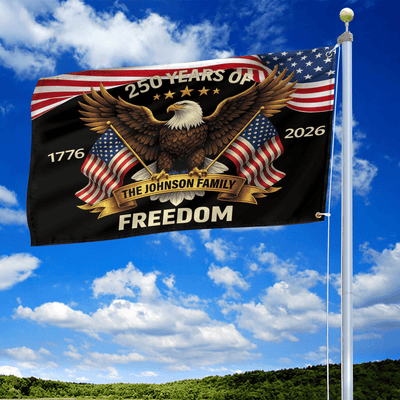 Premium Custom America 250th Anniversary Grommet Flag, America 250th Flag, America 250th Birthday, Best Gifts On Independence Day, Veterans Day.