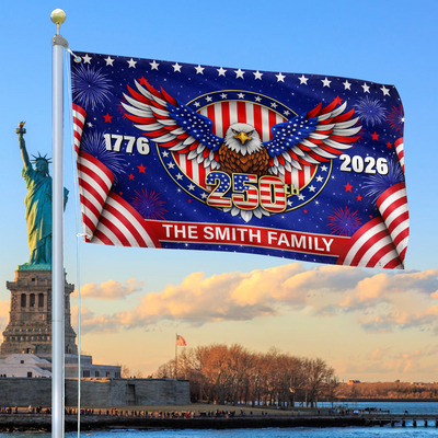 Premium Custom America 250th Anniversary Grommet Flag, America 250th Flag, America 250th Birthday, Best Gifts On Independence Day, Veterans Day.