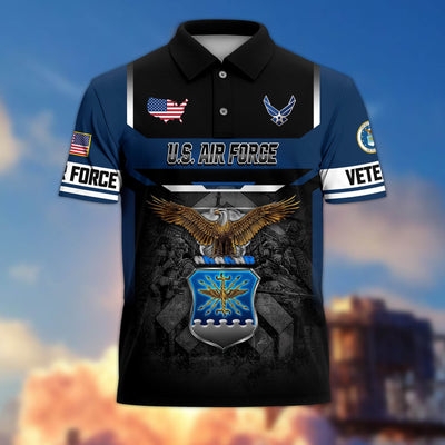 Premium US Veterans Polo Shirt, Gifts For US Veterans, Gifts On Father's Day, Veterans Day.