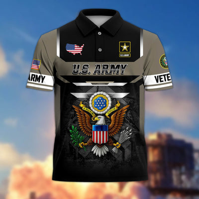 Premium US Veterans Polo Shirt, Gifts For US Veterans, Gifts On Father's Day, Veterans Day.