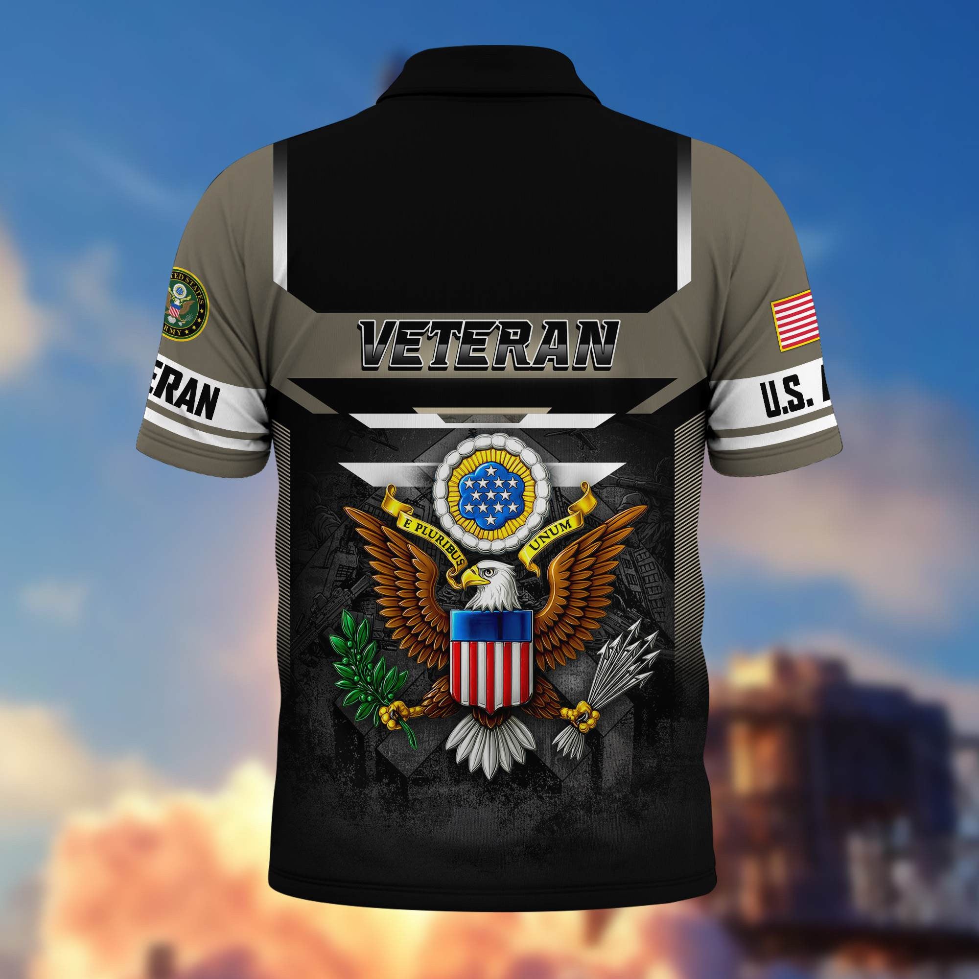 Premium US Veterans Polo Shirt, Gifts For US Veterans, Gifts On Father's Day, Veterans Day.