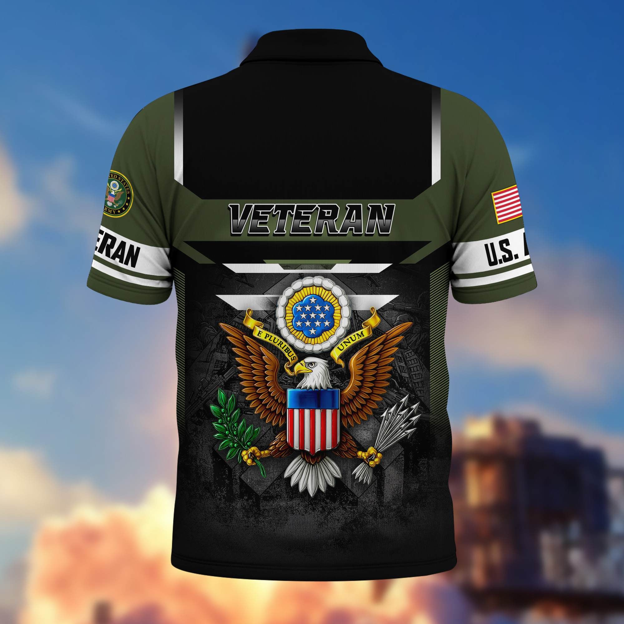 Premium US Veterans Polo Shirt, Gifts For US Veterans, Gifts On Father's Day, Veterans Day.