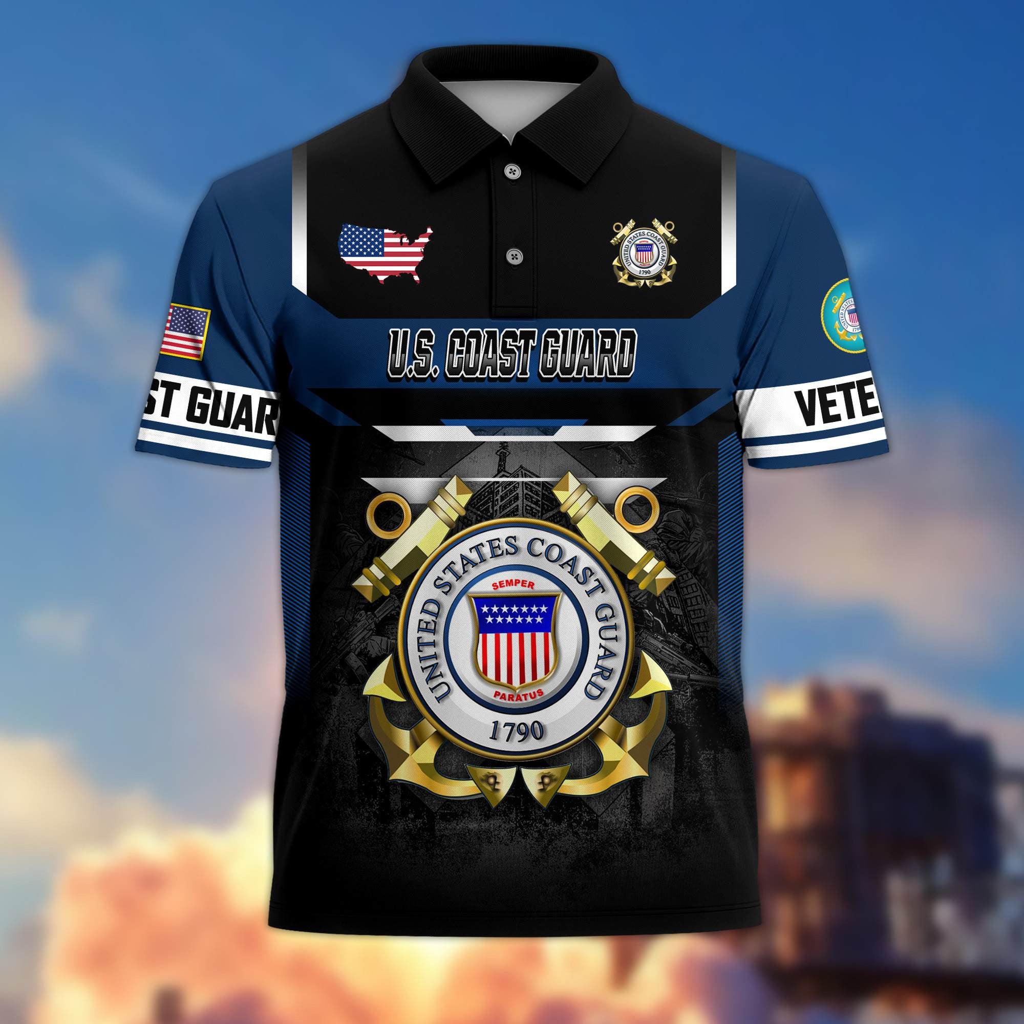 Premium US Veterans Polo Shirt, Gifts For US Veterans, Gifts On Father's Day, Veterans Day.