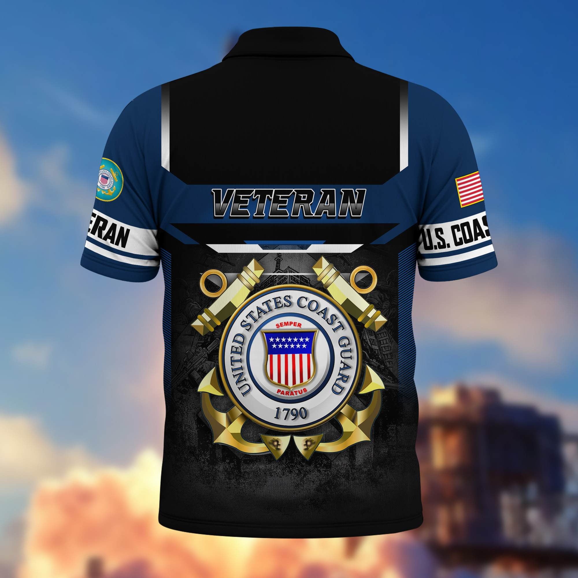 Premium US Veterans Polo Shirt, Gifts For US Veterans, Gifts On Father's Day, Veterans Day.