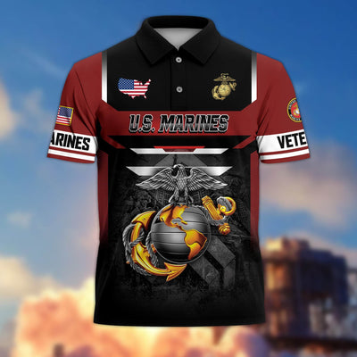 Premium US Veterans Polo Shirt, Gifts For US Veterans, Gifts On Father's Day, Veterans Day.