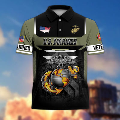 Premium US Veterans Polo Shirt, Gifts For US Veterans, Gifts On Father's Day, Veterans Day.