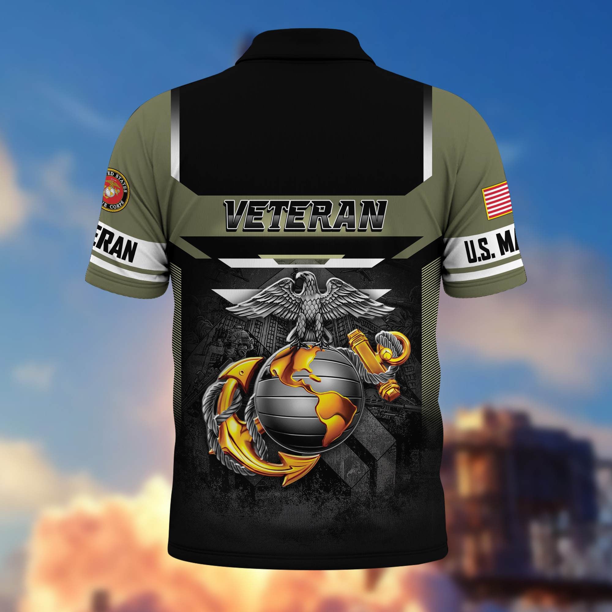 Premium US Veterans Polo Shirt, Gifts For US Veterans, Gifts On Father's Day, Veterans Day.