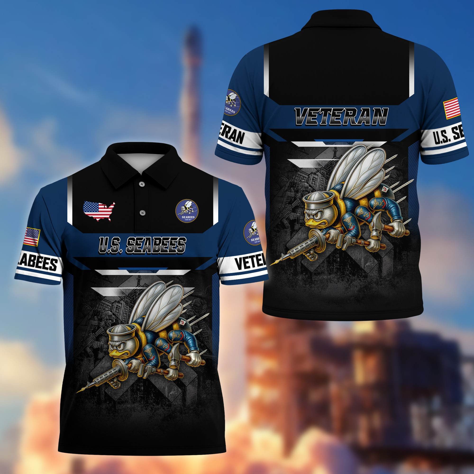 Premium US Veterans Polo Shirt, Gifts For US Veterans, Gifts On Father's Day, Veterans Day.