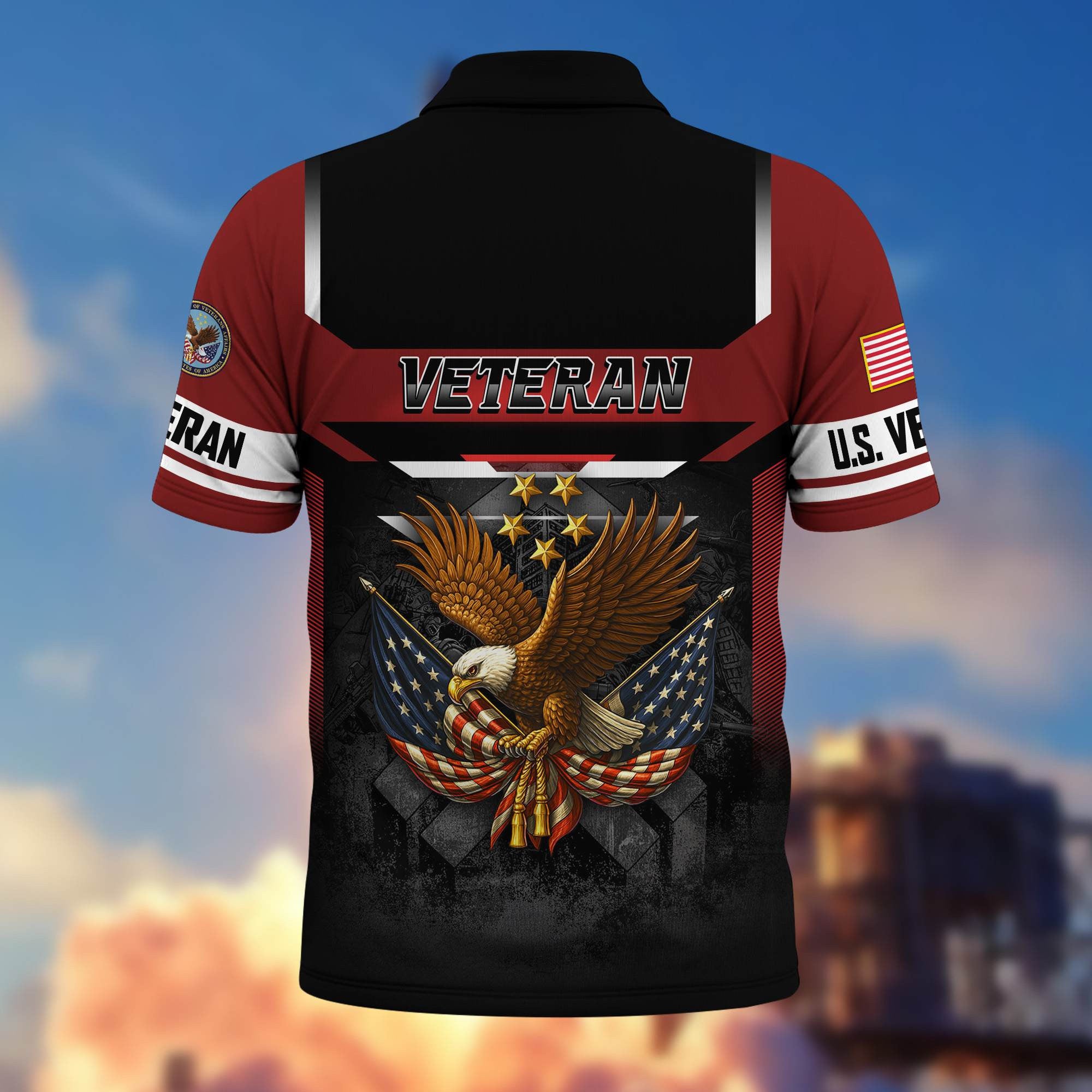 Premium US Veterans Polo Shirt, Gifts For US Veterans, Gifts On Father's Day, Veterans Day.