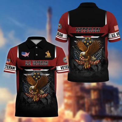 Premium US Veterans Polo Shirt, Gifts For US Veterans, Gifts On Father's Day, Veterans Day.