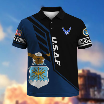 Premium US Veterans Polo Shirt, Gifts For US Veterans, Gifts On Father's Day, Veterans Day.