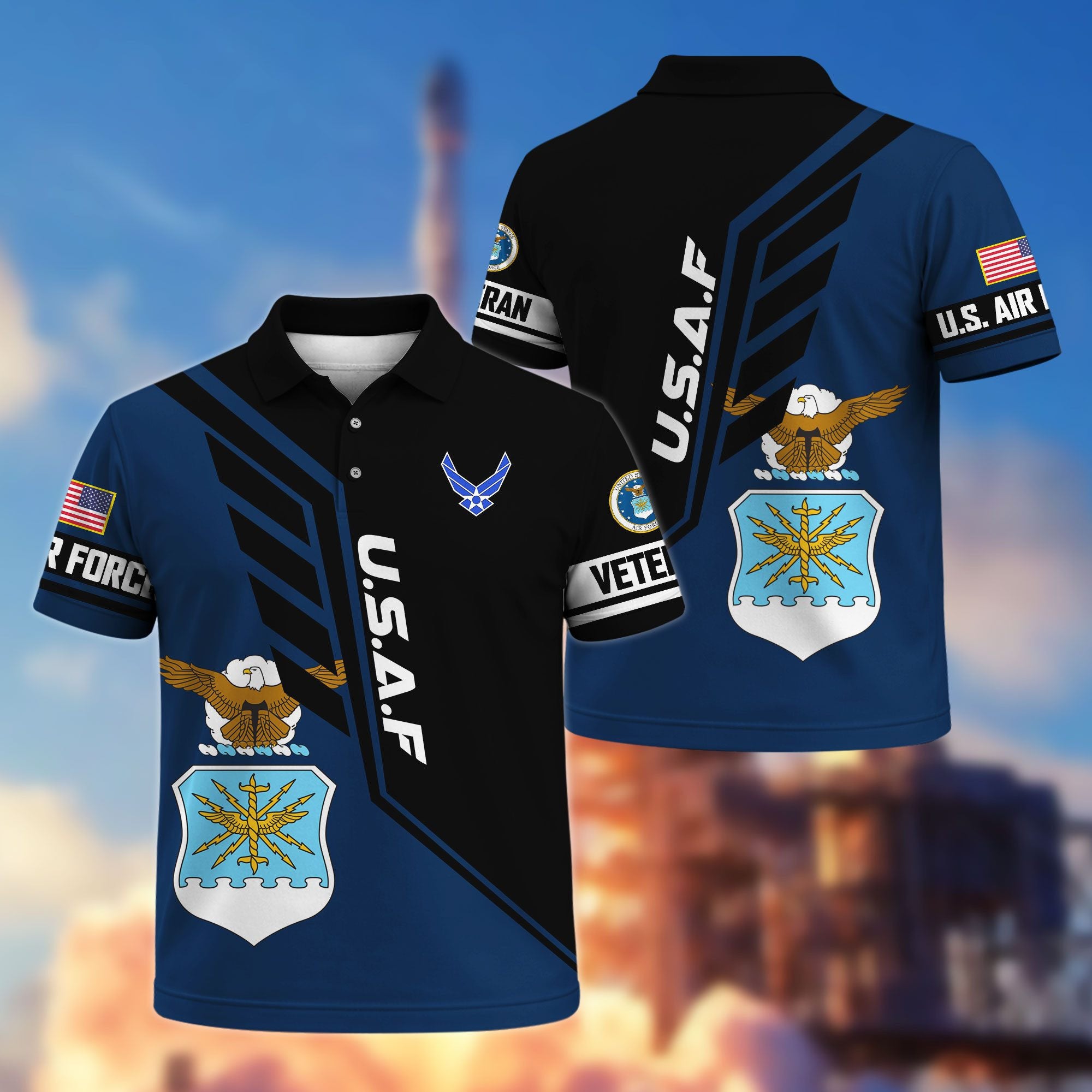 Premium US Veterans Polo Shirt, Gifts For US Veterans, Gifts On Father's Day, Veterans Day.