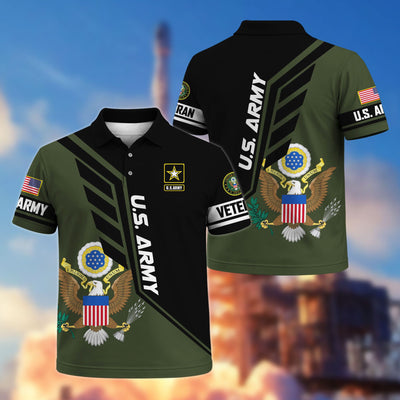 Premium US Veterans Polo Shirt, Gifts For US Veterans, Gifts On Father's Day, Veterans Day.