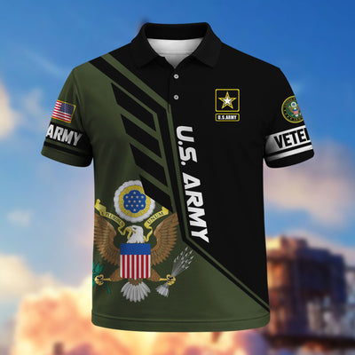 Premium US Veterans Polo Shirt, Gifts For US Veterans, Gifts On Father's Day, Veterans Day.