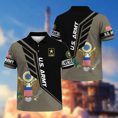 Premium US Veterans Polo Shirt, Gifts For US Veterans, Gifts On Father's Day, Veterans Day.