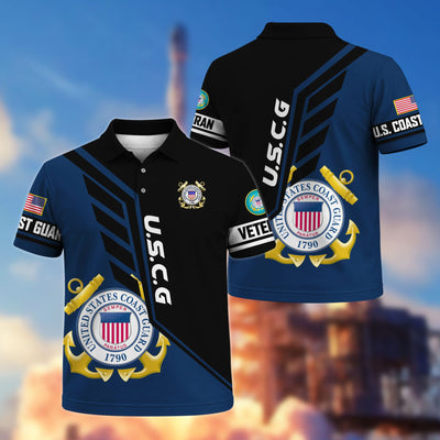 Premium US Veterans Polo Shirt, Gifts For US Veterans, Gifts On Father's Day, Veterans Day.