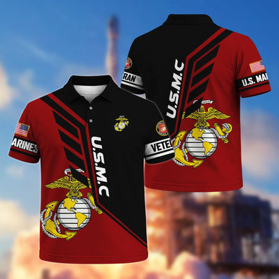 Premium US Veterans Polo Shirt, Gifts For US Veterans, Gifts On Father's Day, Veterans Day.