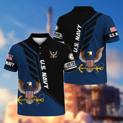 Premium US Veterans Polo Shirt, Gifts For US Veterans, Gifts On Father's Day, Veterans Day.