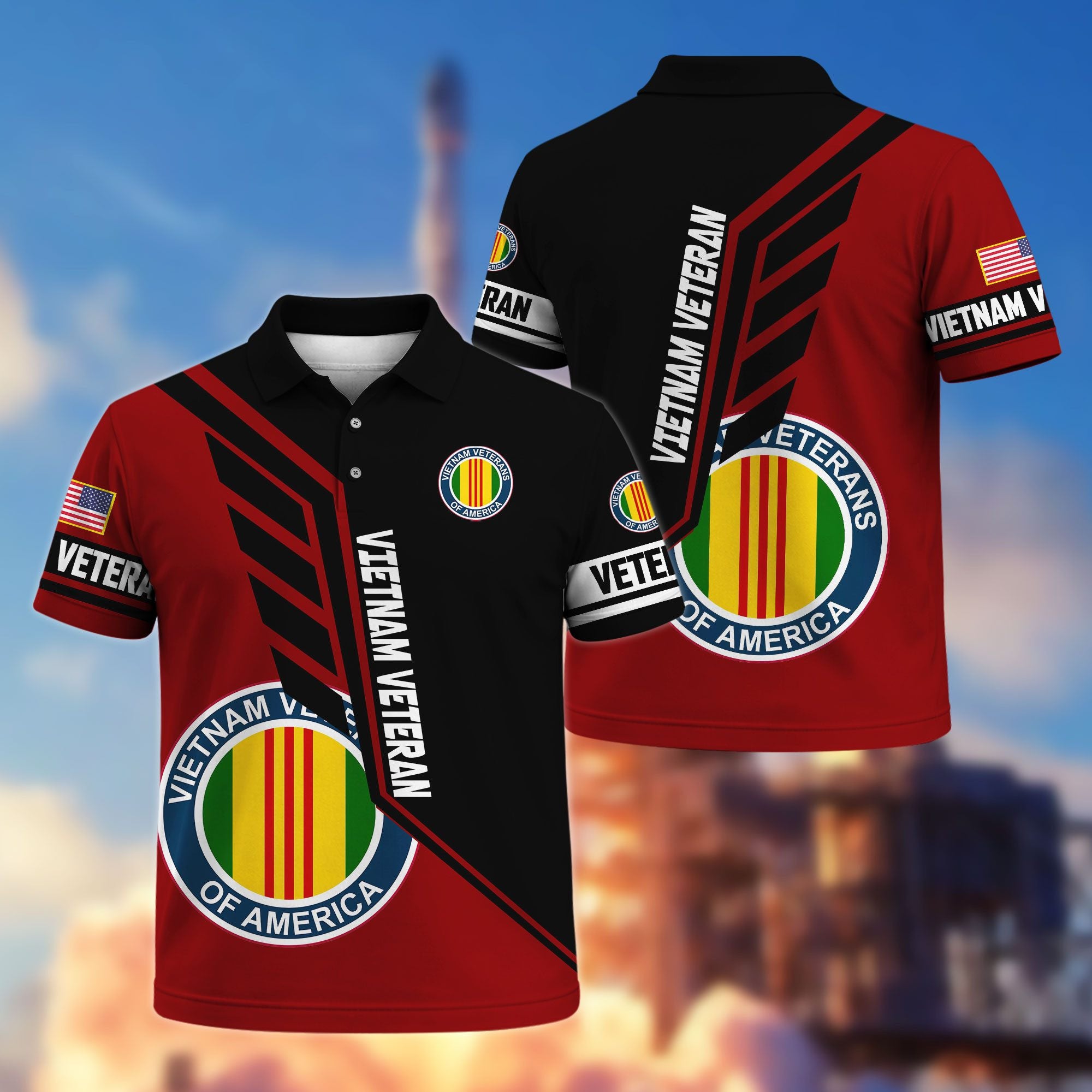 Premium US Veterans Polo Shirt, Gifts For US Veterans, Gifts On Father's Day, Veterans Day.