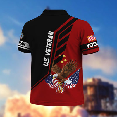 Premium US Veterans Polo Shirt, Gifts For US Veterans, Gifts On Father's Day, Veterans Day.