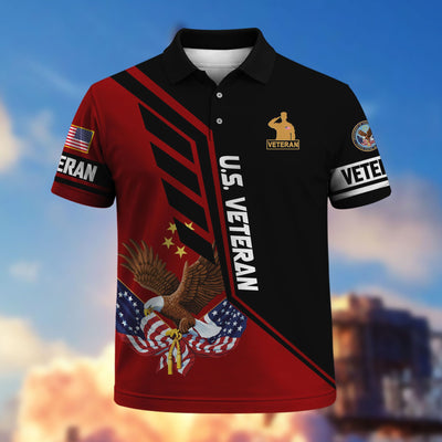 Premium US Veterans Polo Shirt, Gifts For US Veterans, Gifts On Father's Day, Veterans Day.