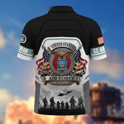 Premium US Veterans Polo Shirt, Gifts For US Veterans, Gifts On Father's Day, Veterans Day.