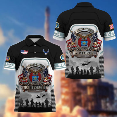 Premium US Veterans Polo Shirt, Gifts For US Veterans, Gifts On Father's Day, Veterans Day.