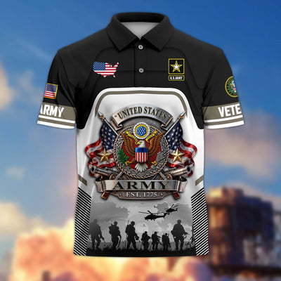 Premium US Veterans Polo Shirt, Gifts For US Veterans, Gifts On Father's Day, Veterans Day.