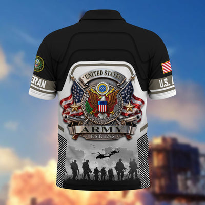Premium US Veterans Polo Shirt, Gifts For US Veterans, Gifts On Father's Day, Veterans Day.