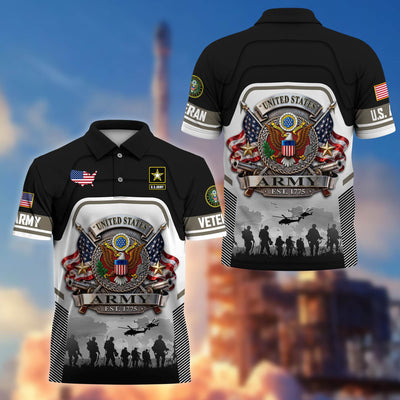 Premium US Veterans Polo Shirt, Gifts For US Veterans, Gifts On Father's Day, Veterans Day.