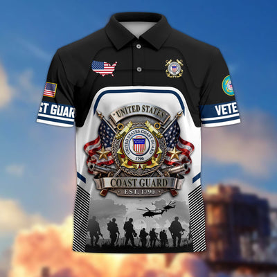 Premium US Veterans Polo Shirt, Gifts For US Veterans, Gifts On Father's Day, Veterans Day.