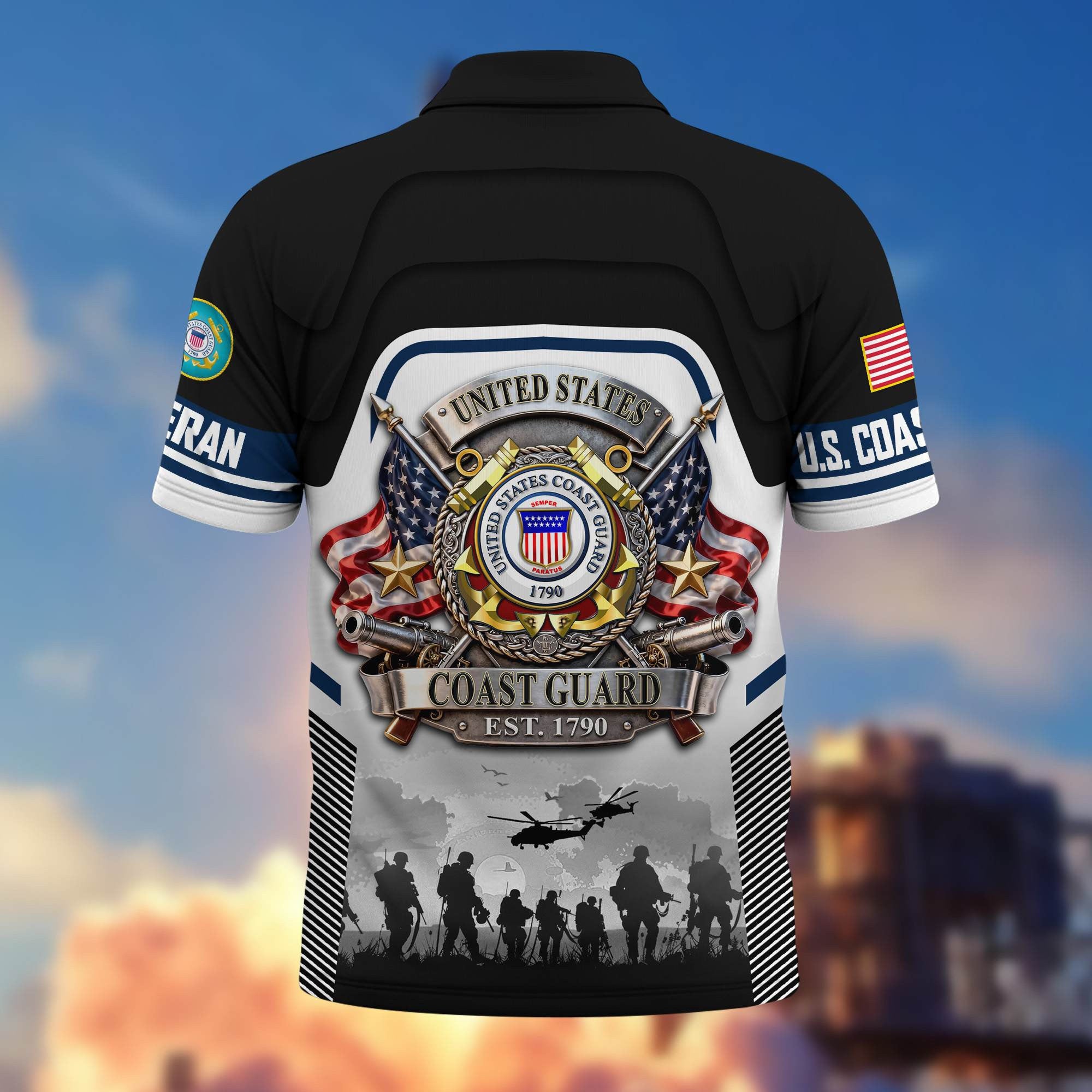 Premium US Veterans Polo Shirt, Gifts For US Veterans, Gifts On Father's Day, Veterans Day.