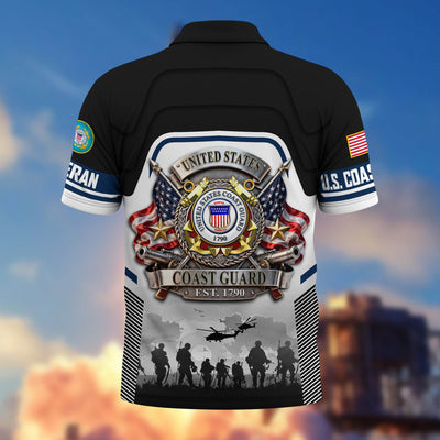 Premium US Veterans Polo Shirt, Gifts For US Veterans, Gifts On Father's Day, Veterans Day.