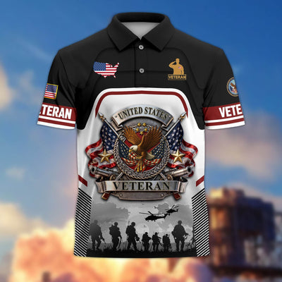 Premium US Veterans Polo Shirt, Gifts For US Veterans, Gifts On Father's Day, Veterans Day.