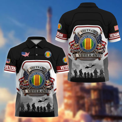 Premium US Veterans Polo Shirt, Gifts For US Veterans, Gifts On Father's Day, Veterans Day.