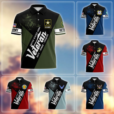 Premium US Veterans Polo Shirt, Gifts For US Veterans, Gifts On Father's Day, Veterans Day.